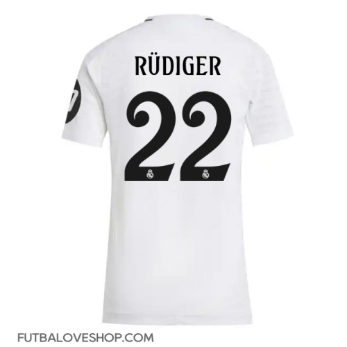 Dres Real Madrid Antonio Rudiger #22 Domáci pre Ženy 2024-25 Krátky Rukáv